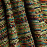 Lurex Brocade with Alpujarra Stripes in Turquoise and Ochre - Ribes y Casals