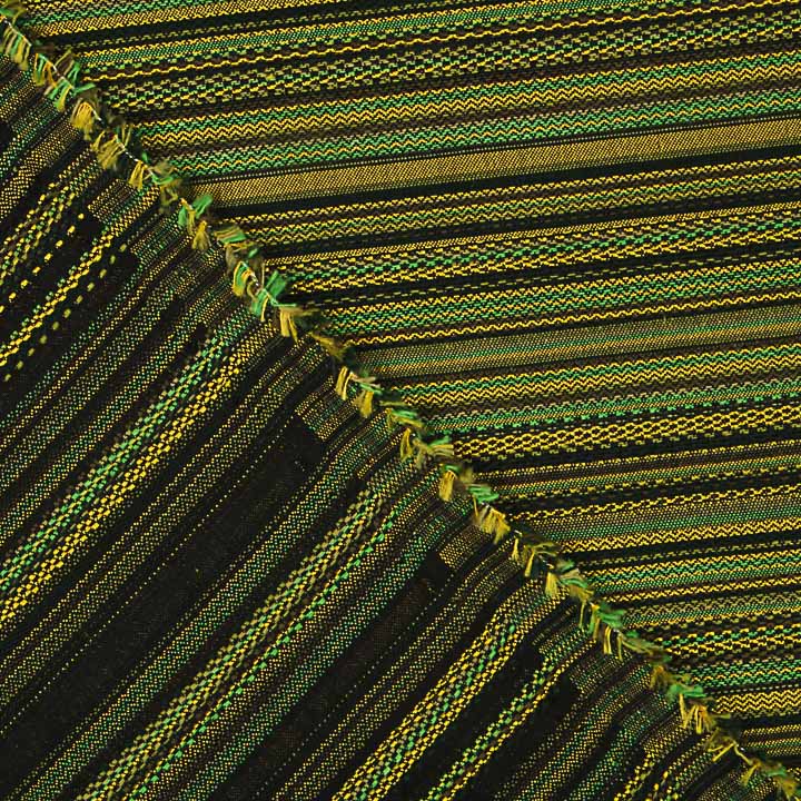 Green and Mustard Alpujarreña Stripes Brocade - Ribes y Casals