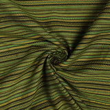Green and Mustard Alpujarreña Stripes Brocade - Ribes y Casals