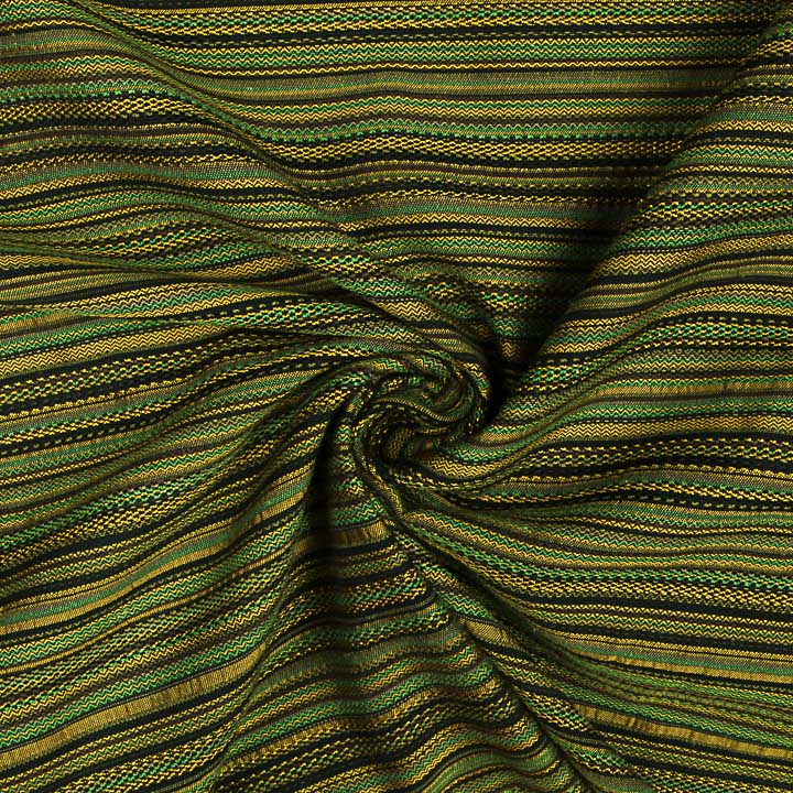 Green and Mustard Alpujarreña Stripes Brocade - Ribes y Casals