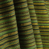 Green and Mustard Alpujarreña Stripes Brocade - Ribes y Casals