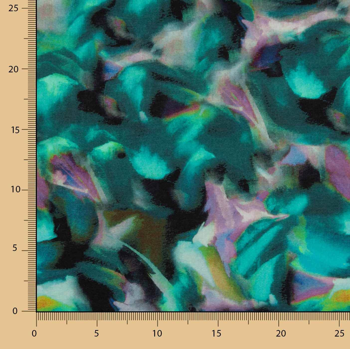 Emerald Green Brushstroke Printed Ponte Roma Knit - Ribes y Casals