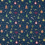 Christmas Poplin Decorations in Navy Blue - Ribes y Casals