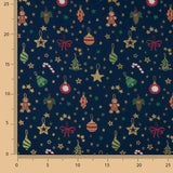 Christmas Poplin Decorations in Navy Blue - Ribes y Casals