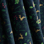 Christmas Poplin: Reindeer and Blue Holly - Ribes y Casals