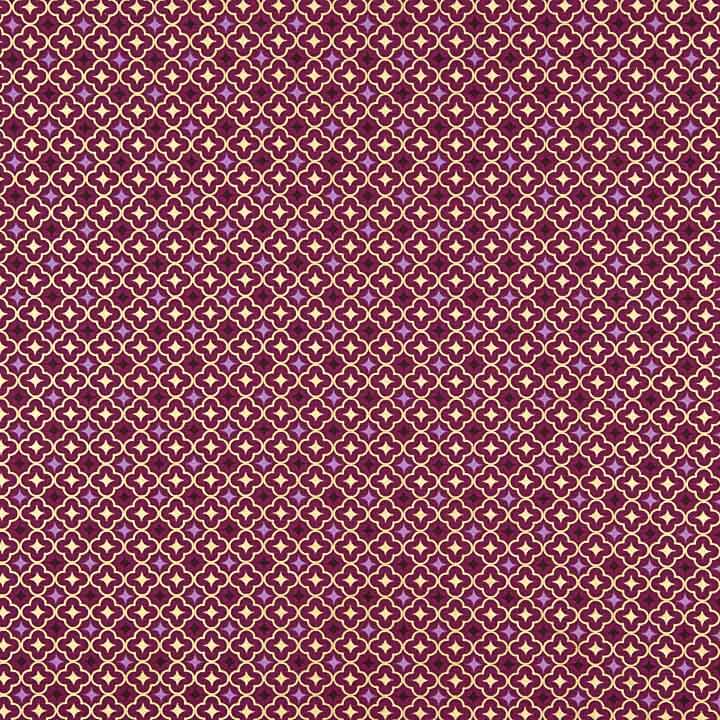 Gold and Maroon Geometric Christmas Poplin - Ribes y Casals