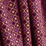 Gold and Maroon Geometric Christmas Poplin - Ribes y Casals