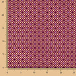 Gold and Maroon Geometric Christmas Poplin - Ribes y Casals