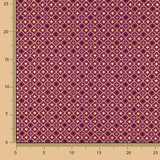 Gold and Maroon Geometric Christmas Poplin - Ribes y Casals