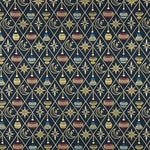 Christmas Poplin with Baubles and Stars in Navy Blue - Ribes y Casals