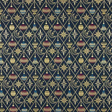Christmas Poplin with Baubles and Stars in Navy Blue - Ribes y Casals