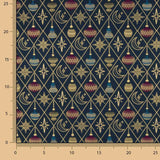Christmas Poplin with Baubles and Stars in Navy Blue - Ribes y Casals