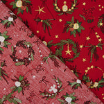 Christmas Poplin Wreaths – Red - Ribes y Casals
