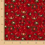 Christmas Poplin Wreaths – Red - Ribes y Casals