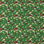 Christmas poplin with Christmas prints – Green - Ribes y Casals