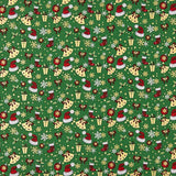 Christmas poplin with Christmas prints – Green - Ribes y Casals