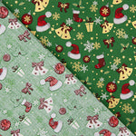 Christmas poplin with Christmas prints – Green - Ribes y Casals