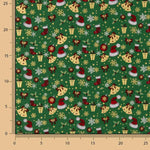 Christmas poplin with Christmas prints – Green - Ribes y Casals