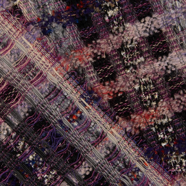 Mauve Mosaic Wool Tweed with Gold Lurex - Ribes y Casals