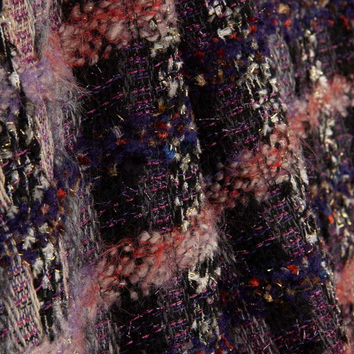 Mauve Mosaic Wool Tweed with Gold Lurex - Ribes y Casals