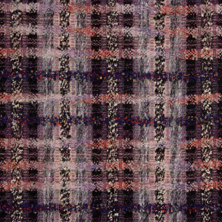 Mauve Mosaic Wool Tweed with Gold Lurex - Ribes y Casals