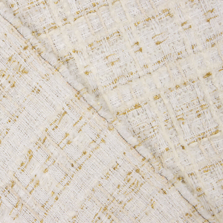 Lumière Ivory Wool Tweed with Gold Lurex - Ribes y Casals