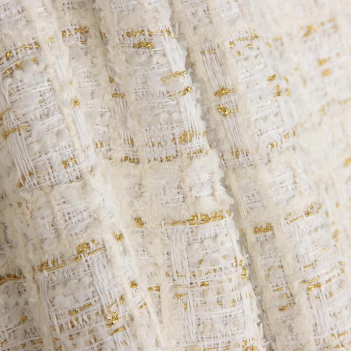 Lumière Ivory Wool Tweed with Gold Lurex - Ribes y Casals