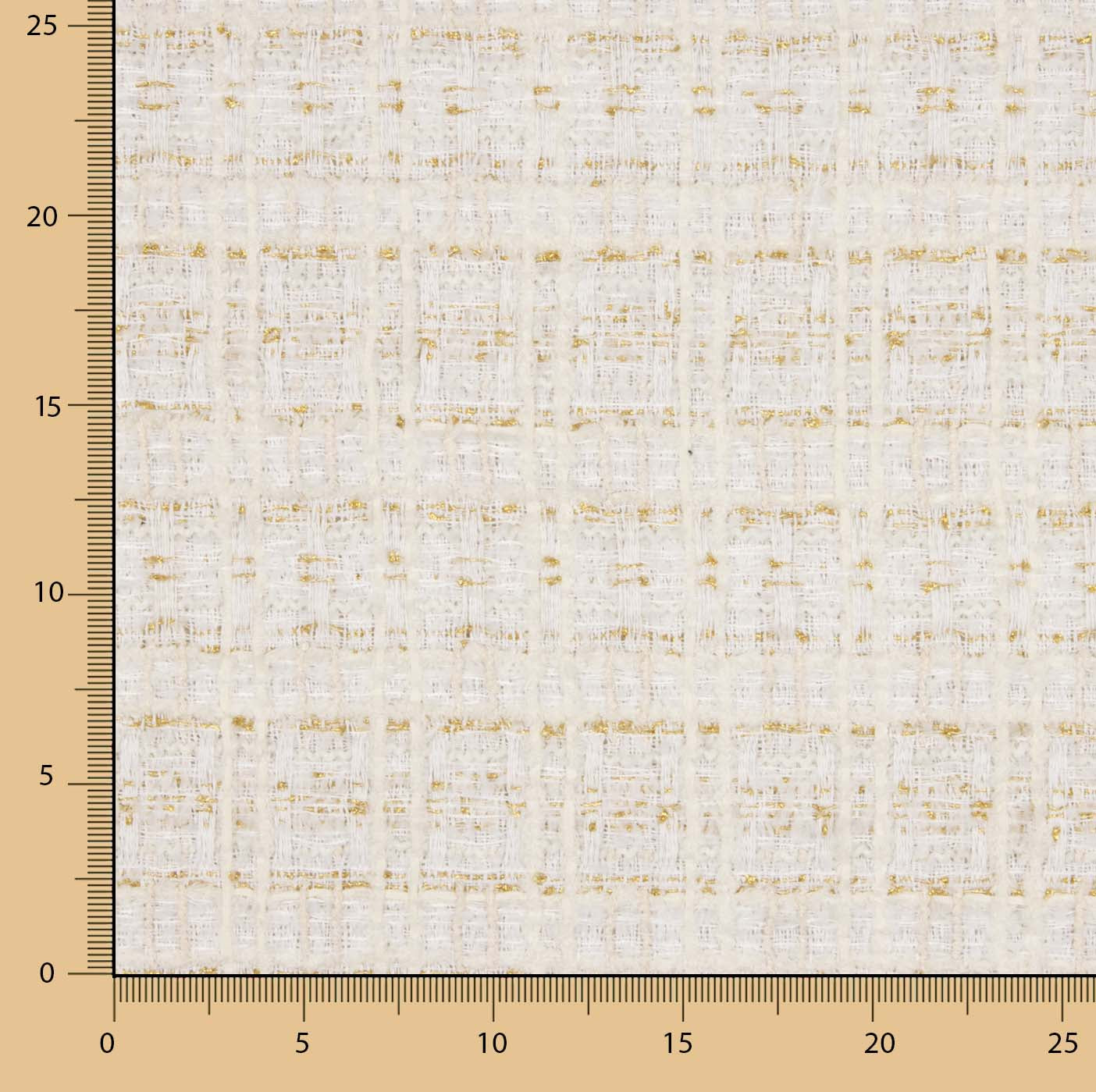 Lumière Ivory Wool Tweed with Gold Lurex - Ribes y Casals