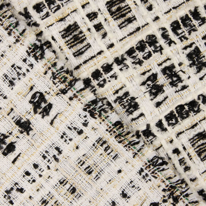 Lumière Ebony Wool Tweed with Gold Lurex - Ribes y Casals