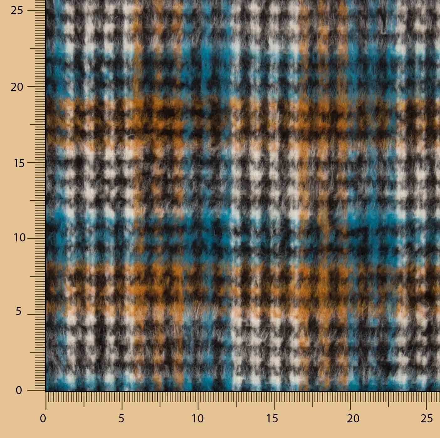 Turquoise Inverness wool double-faced fabric - Ribes y Casals