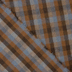 Glenmore Wool Loden in Blue and Terracotta Checks - Ribes y Casals