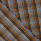 Glenmore Wool Loden in Blue and Terracotta Checks - Ribes y Casals