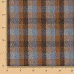 Glenmore Wool Loden in Blue and Terracotta Checks - Ribes y Casals