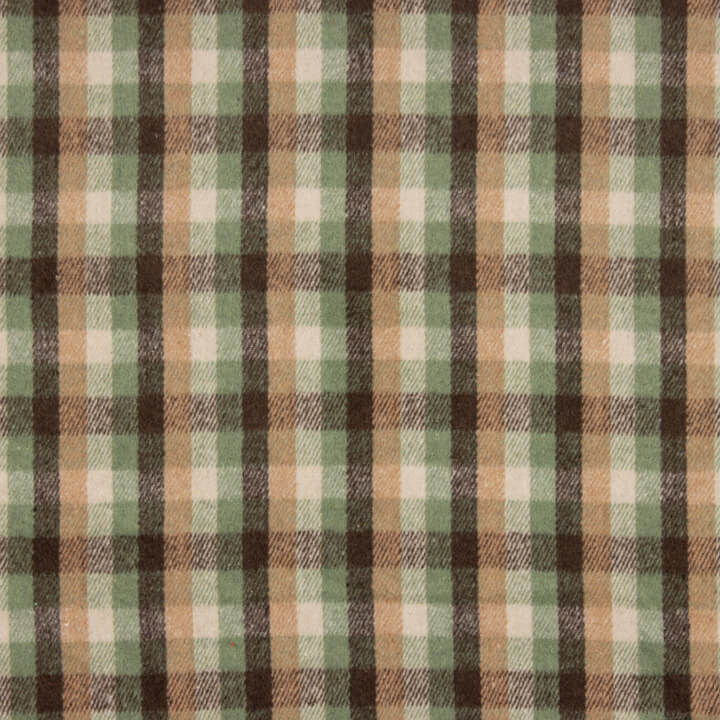 Glenmore Wool Loden in Sage Green and Camel Checks - Ribes y Casals