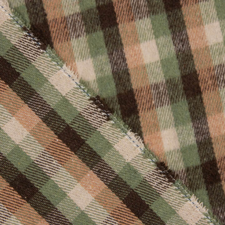 Glenmore Wool Loden in Sage Green and Camel Checks - Ribes y Casals