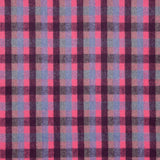 Glenmore Wool Loden in Fuchsia and Blue Checks - Ribes y Casals
