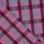 Glenmore Wool Loden in Fuchsia and Blue Checks - Ribes y Casals