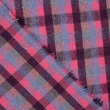 Glenmore Wool Loden in Fuchsia and Blue Checks - Ribes y Casals
