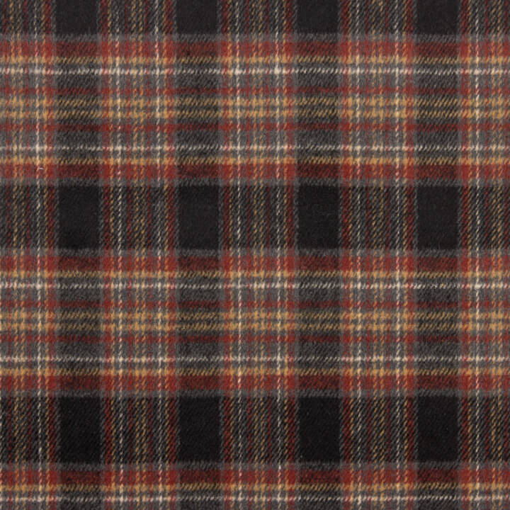 Sherwood Wool Loden in Grey, Red and Camel Checks - Ribes y Casals