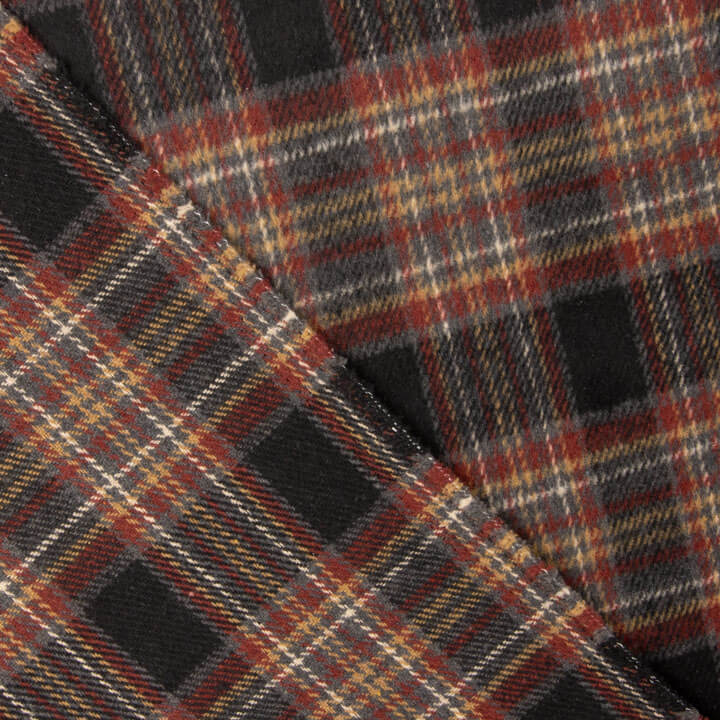 Sherwood Wool Loden in Grey, Red and Camel Checks - Ribes y Casals