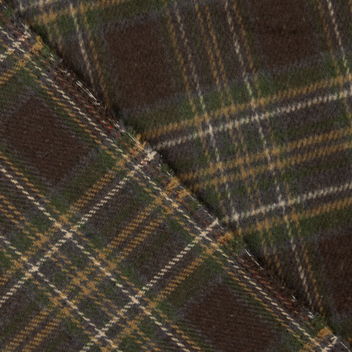 Sherwood Wool Loden in Brown and Green Checks - Ribes y Casals
