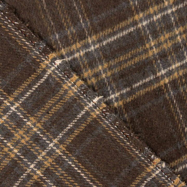 Sherwood Wool Loden in Brown, Camel and Grey Checks - Ribes y Casals