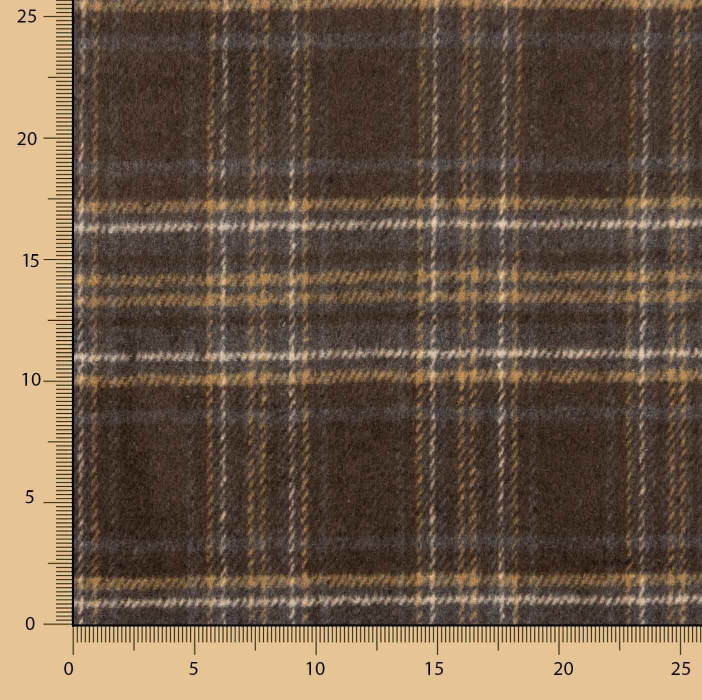 Sherwood Wool Loden in Brown, Camel and Grey Checks - Ribes y Casals
