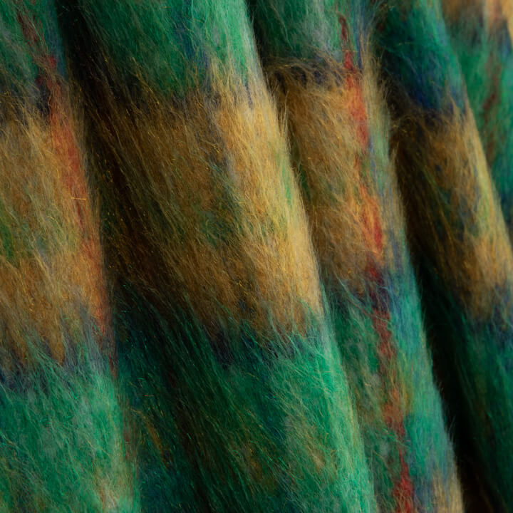 Glencoe double-faced fabric wool tweed in Emerald Green and Ochre - Ribes y Casals