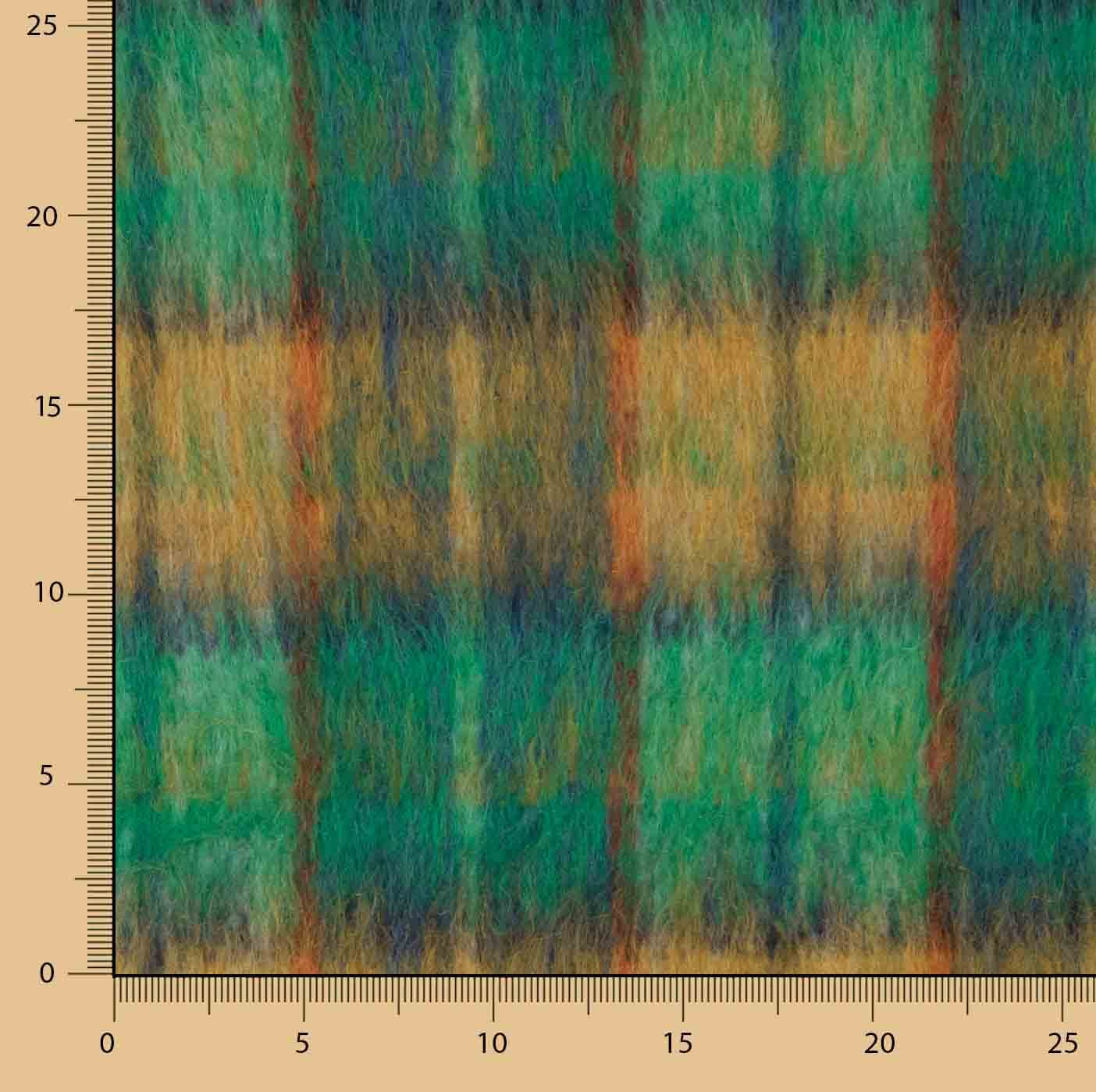 Glencoe double-faced fabric wool tweed in Emerald Green and Ochre - Ribes y Casals