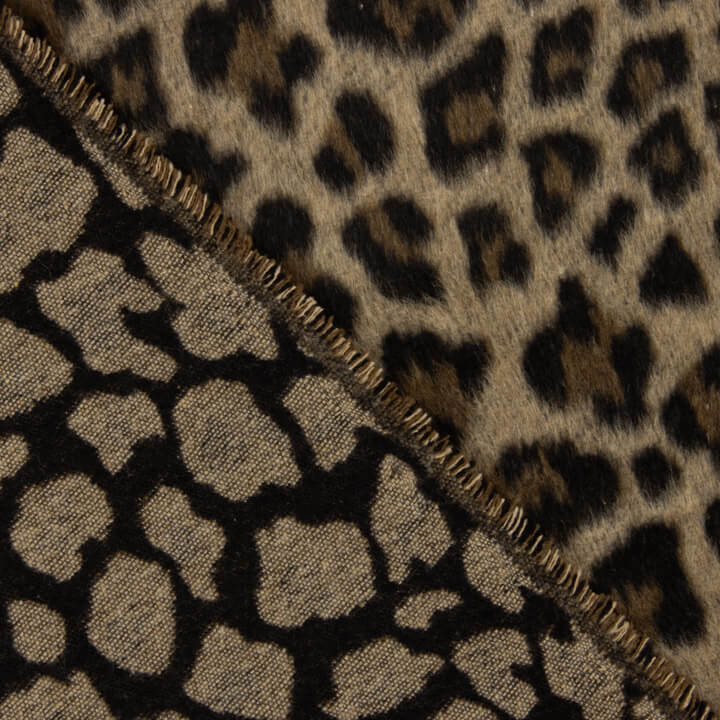 Serengeti Wool Loden with Leopard Print in Camel - Ribes y Casals