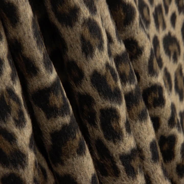 Serengeti Wool Loden with Leopard Print in Camel - Ribes y Casals