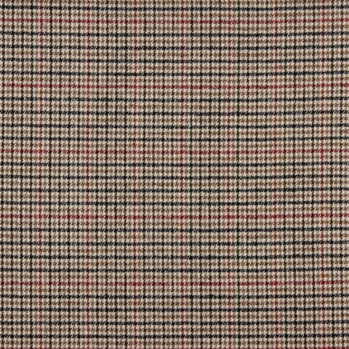 Beige, Black and Red Houndstooth Wool Loden - Ribes y Casals