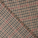 Beige, Black and Red Houndstooth Wool Loden - Ribes y Casals