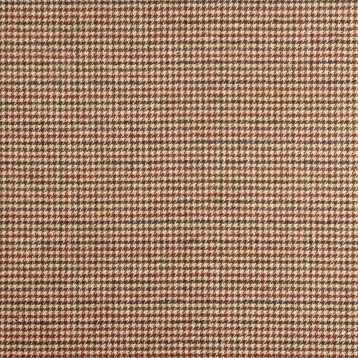 Beige and Maroon Houndstooth Wool Loden - Ribes y Casals